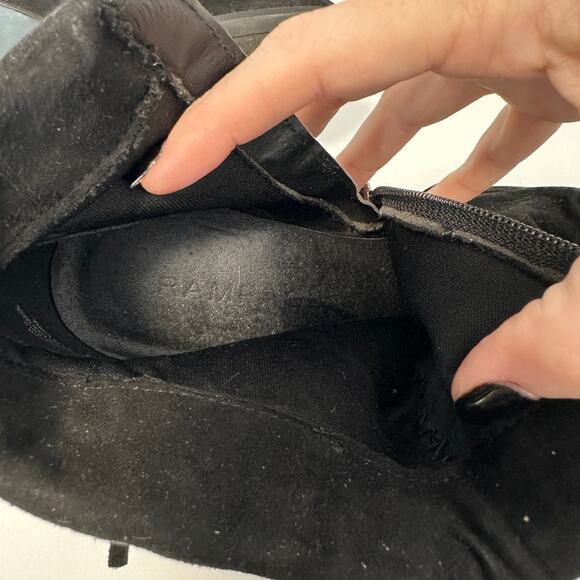 Vintage Y2K Rampage Faux Suede Black Booties Ankle Boots Fringe 6.5 Western - Picture 7 of 7